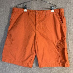 Eddie Bauer Men 42 X 10 Orange‎ Cargo Shorts Lightweight Cotton Casual